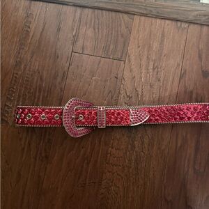 Red Rhinestone Belt